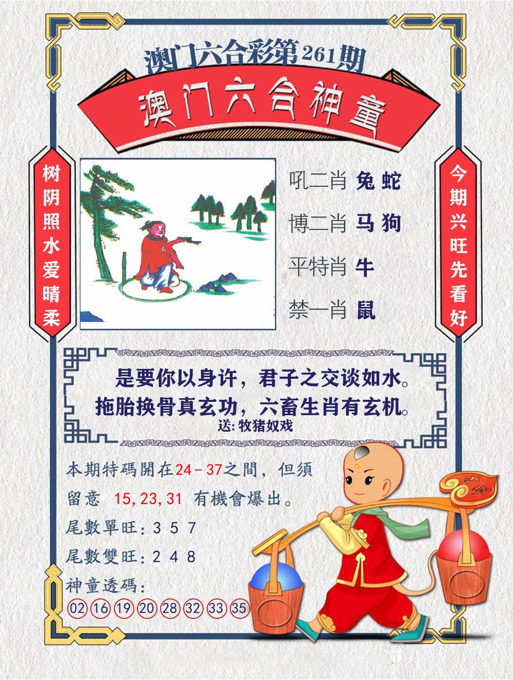 六合神童 第261期