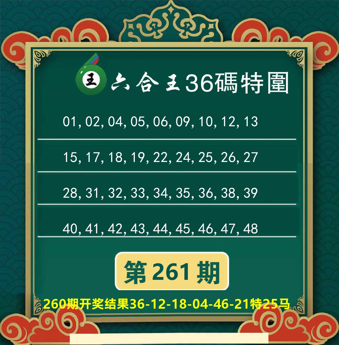 澳门特码王B 第261期