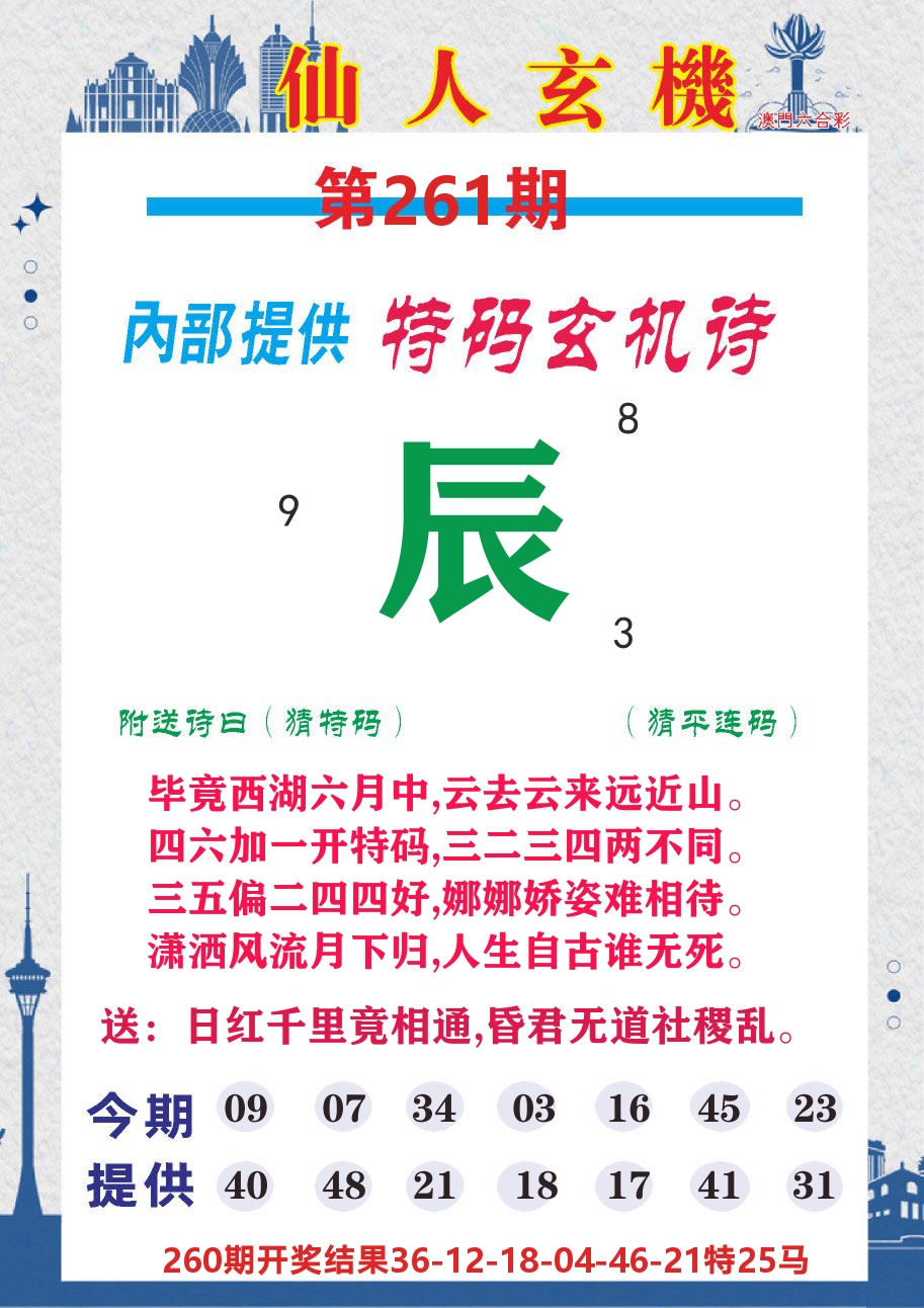 澳门钱多多D 第261期