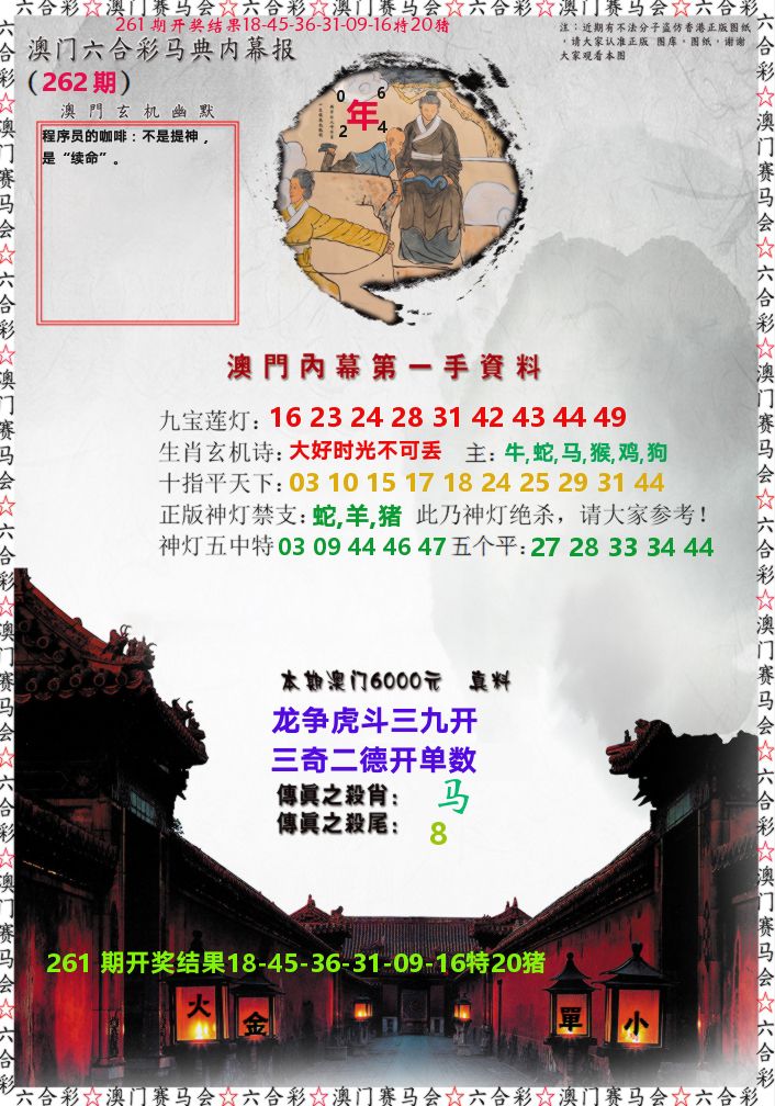 马经内幕报 第262期