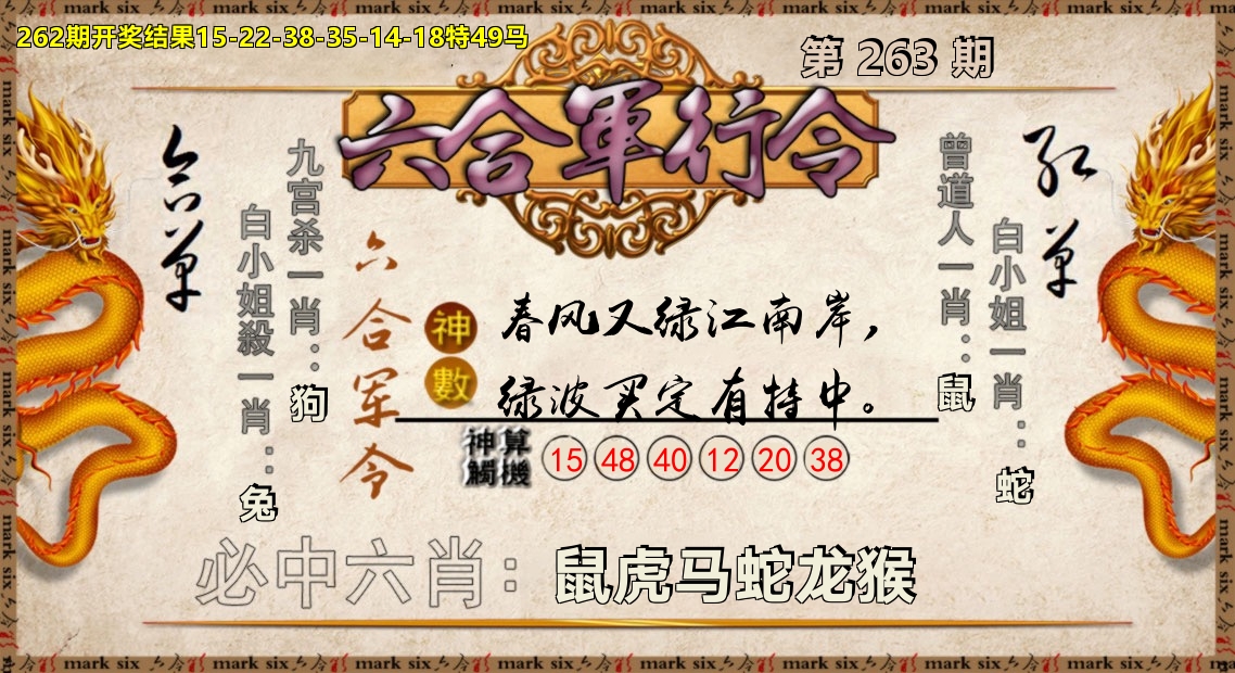 六合军行令 第263期