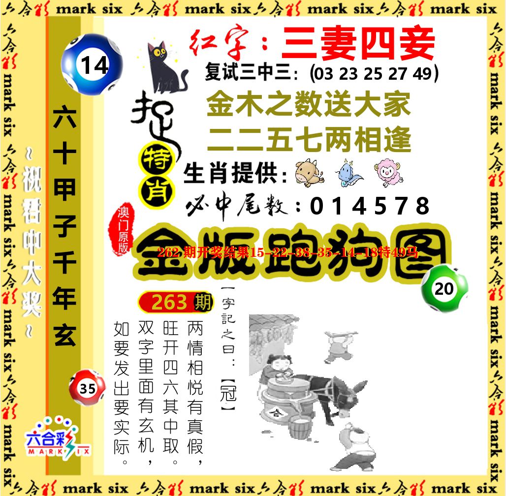 金版跑狗图 第263期