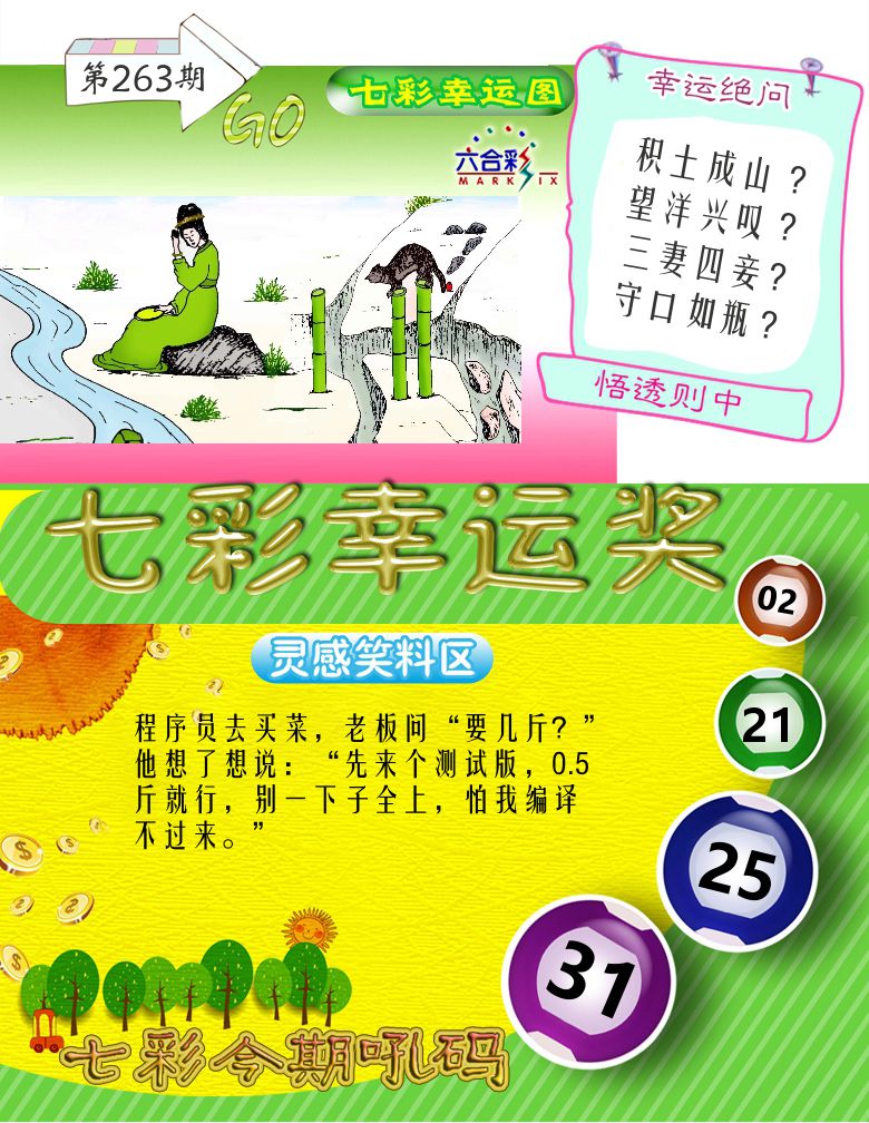 七彩幸运奖 第263期