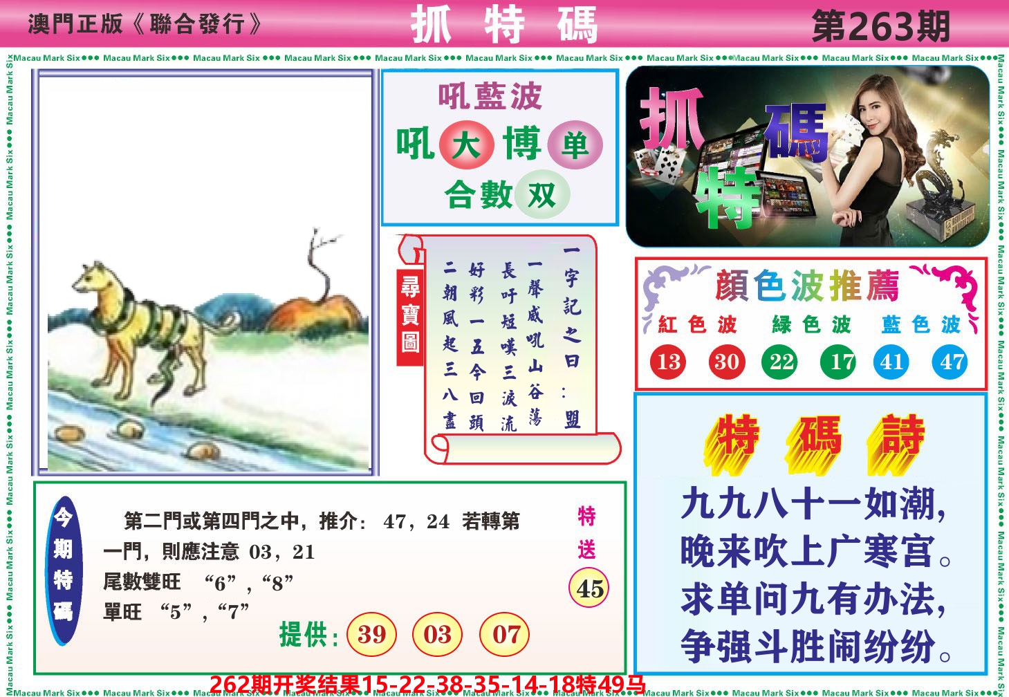 澳门抓特码A 第263期