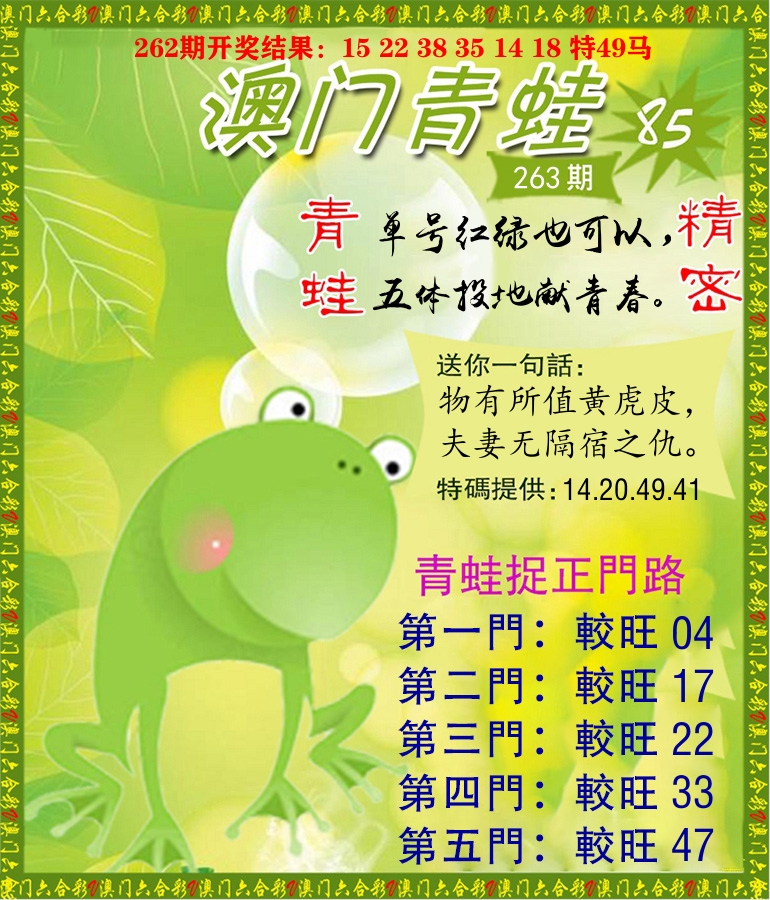 青蛙系列85 第263期