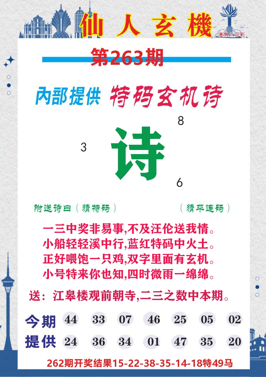 澳门钱多多D 第263期