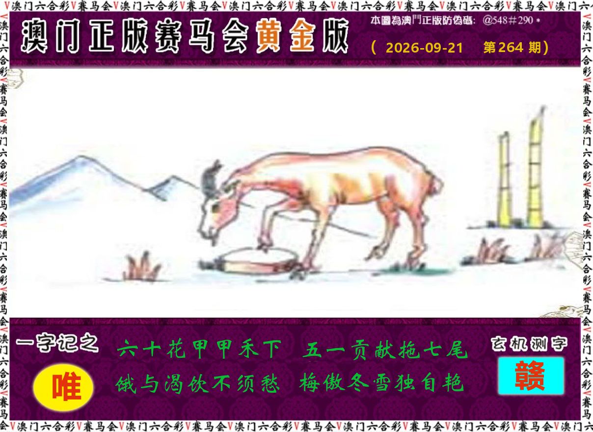 赛马会黄金版 第264期