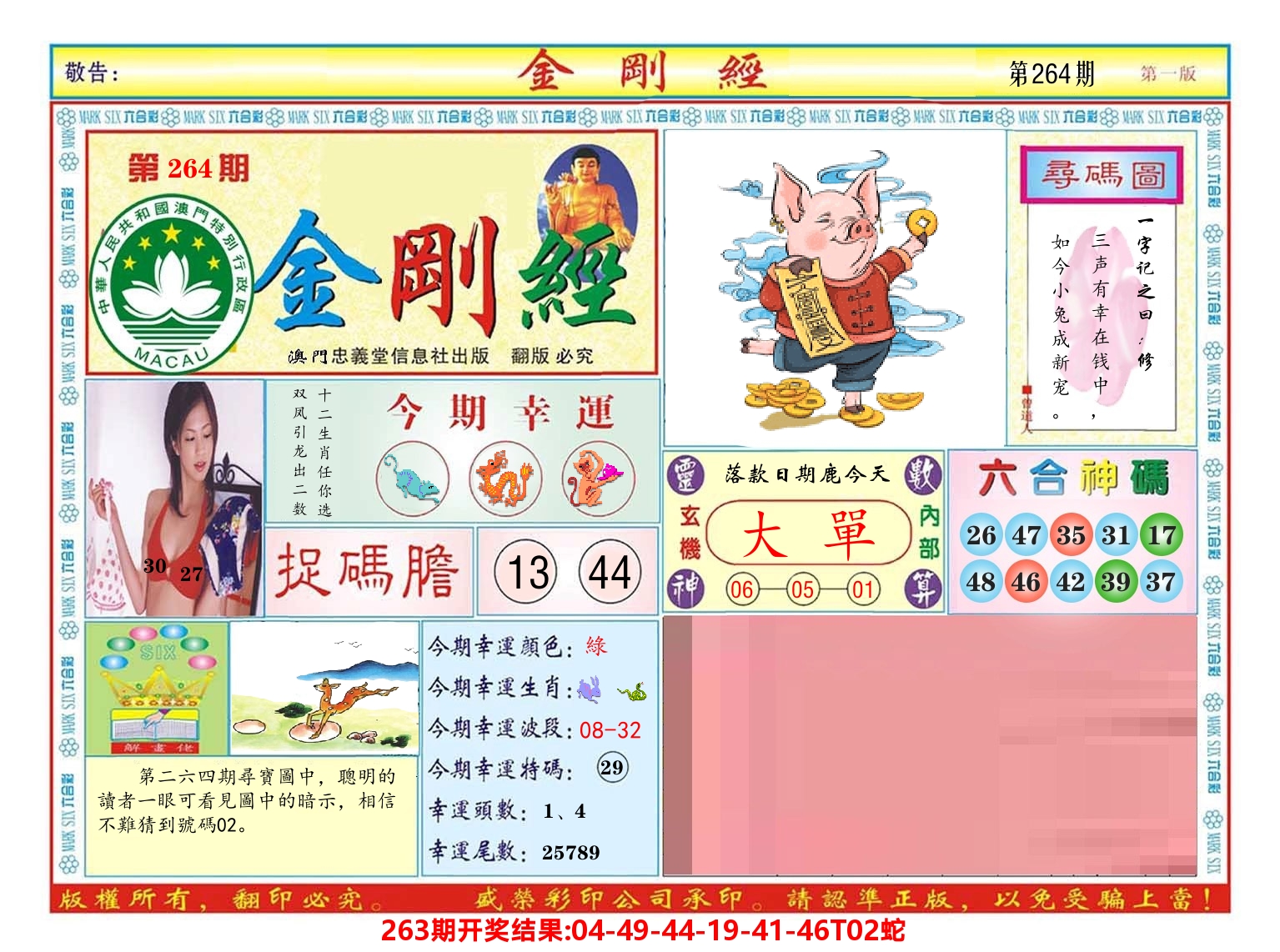 澳门金刚经 第264期