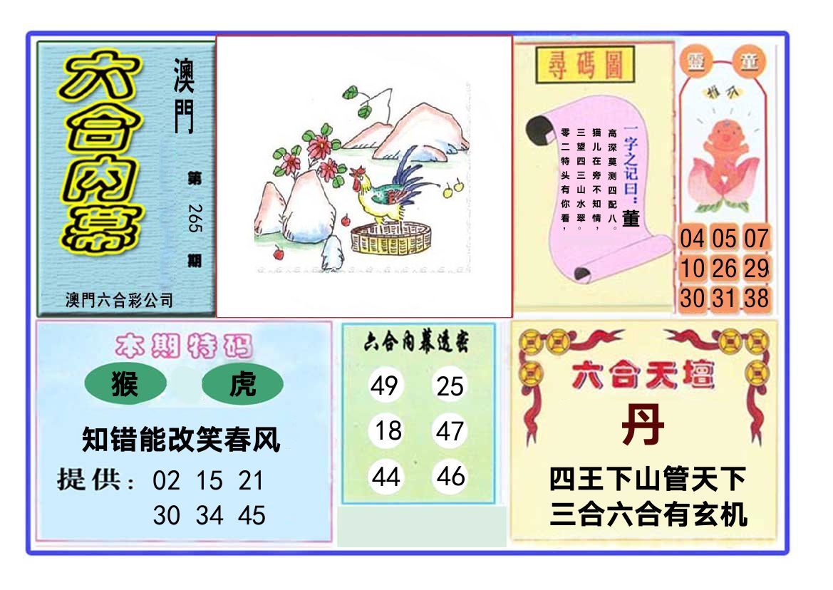 六合内幕 第265期