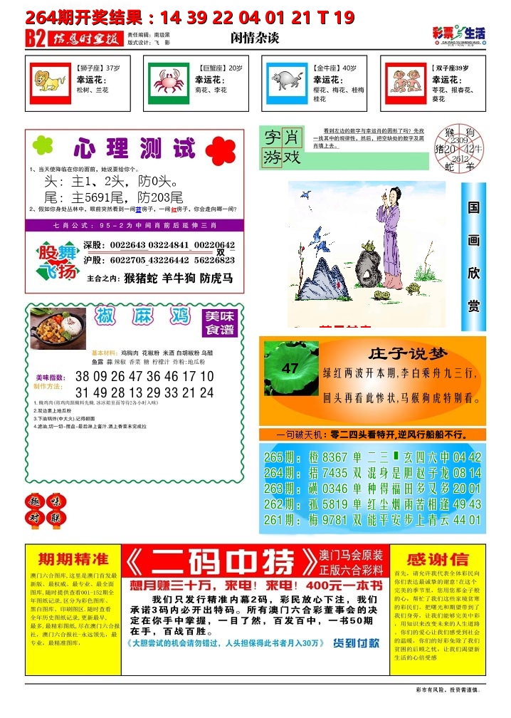 彩票与生活B 第265期