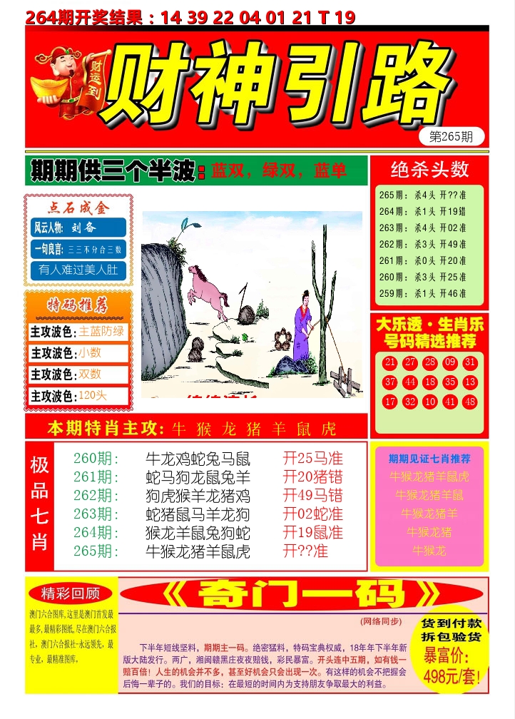 财神引路 第265期