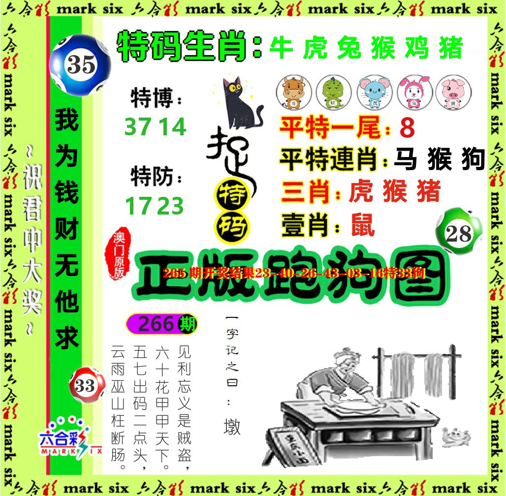 正版跑狗图 第266期