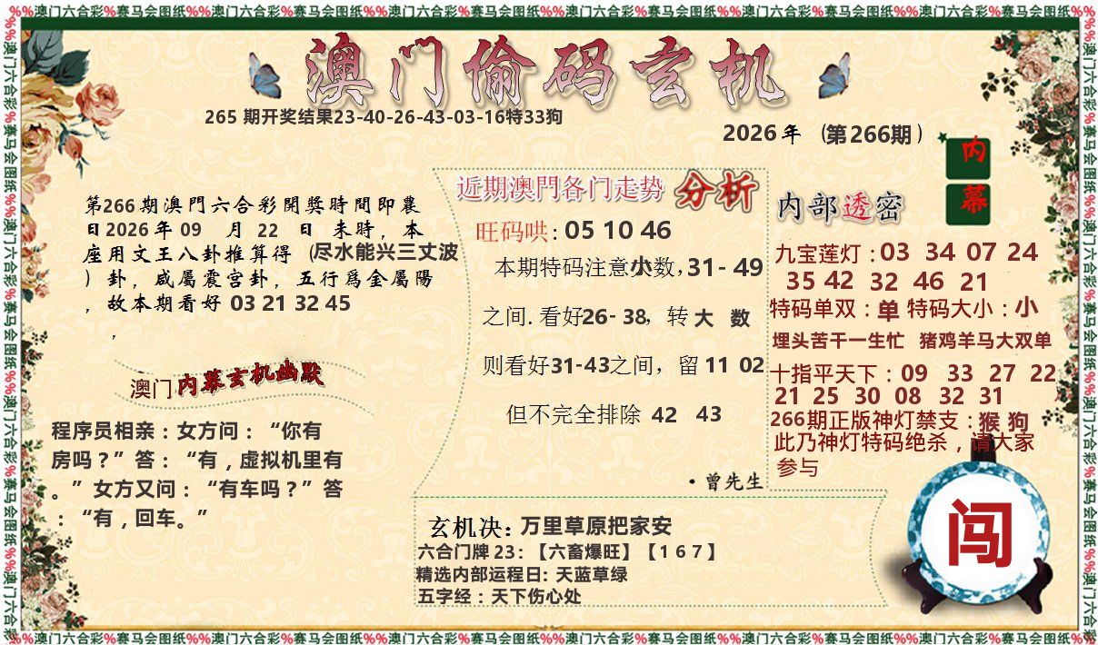 偷码玄机 第266期