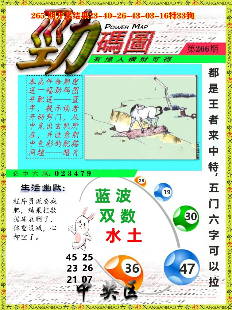 劲码图 第266期