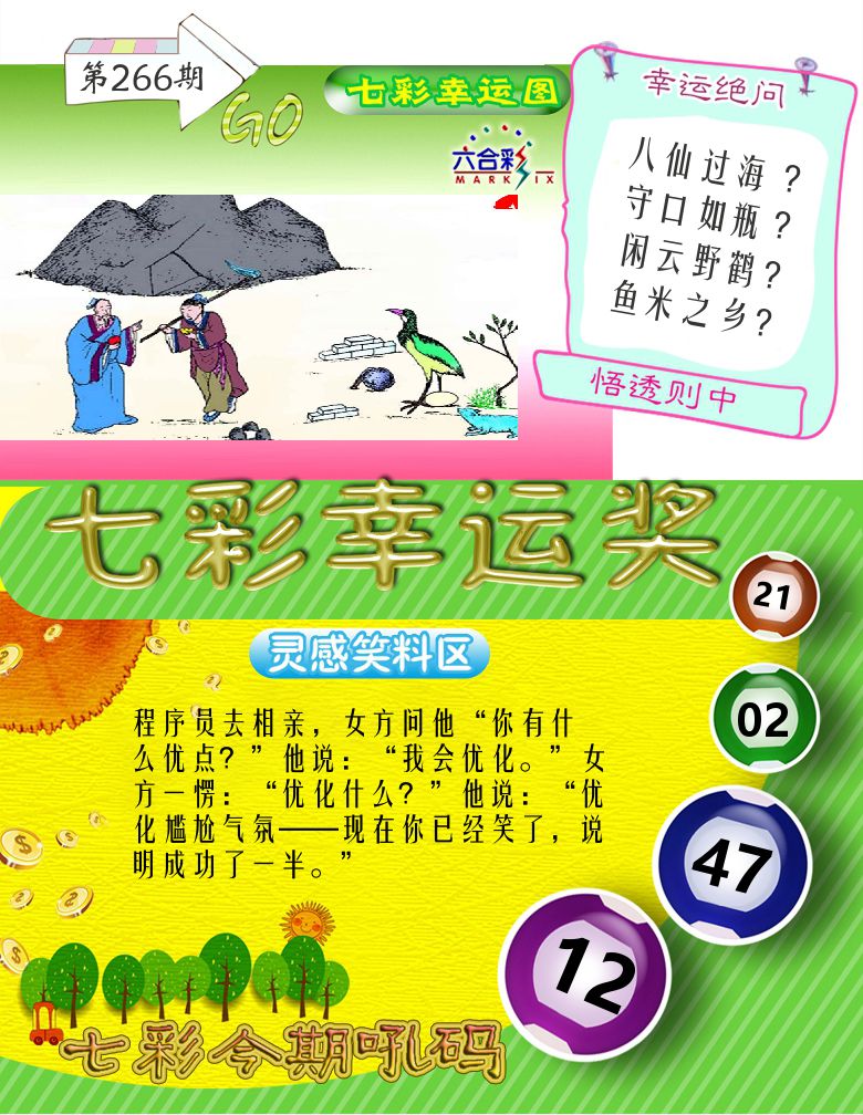 七彩幸运奖 第266期
