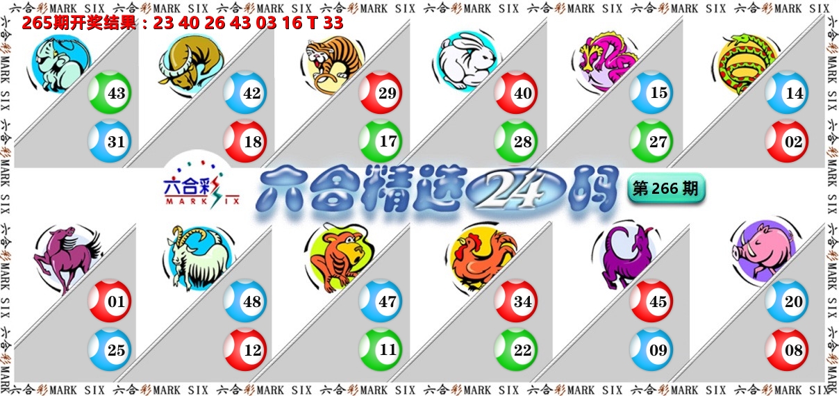 六合精选24码 第266期