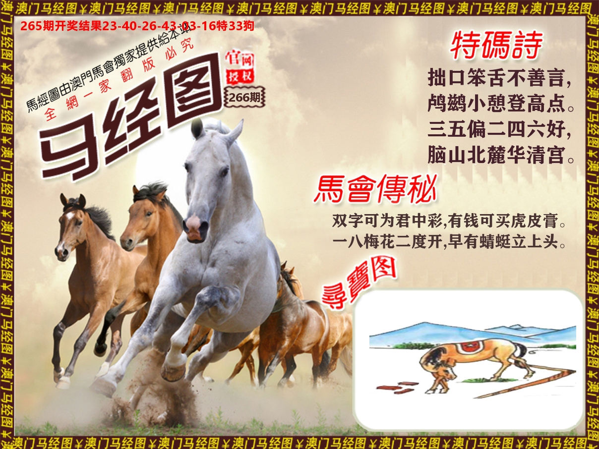 马经系列 第266期