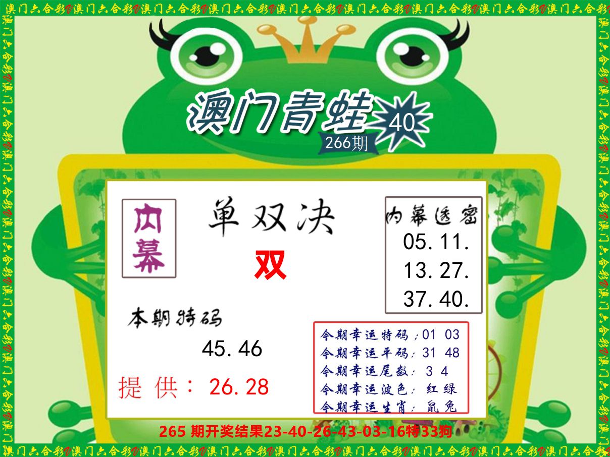 青蛙系列50 第266期