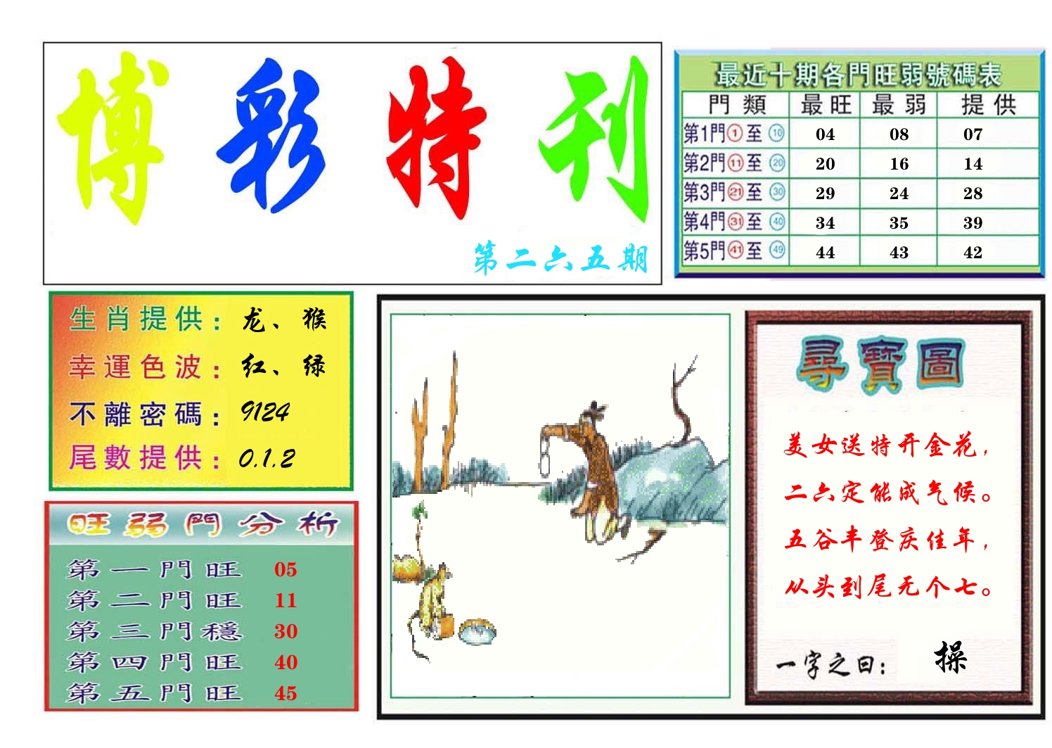 博彩特刊 第266期