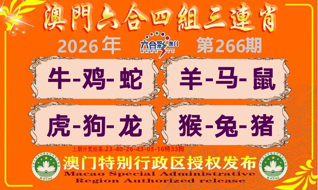 六合三连肖 第266期