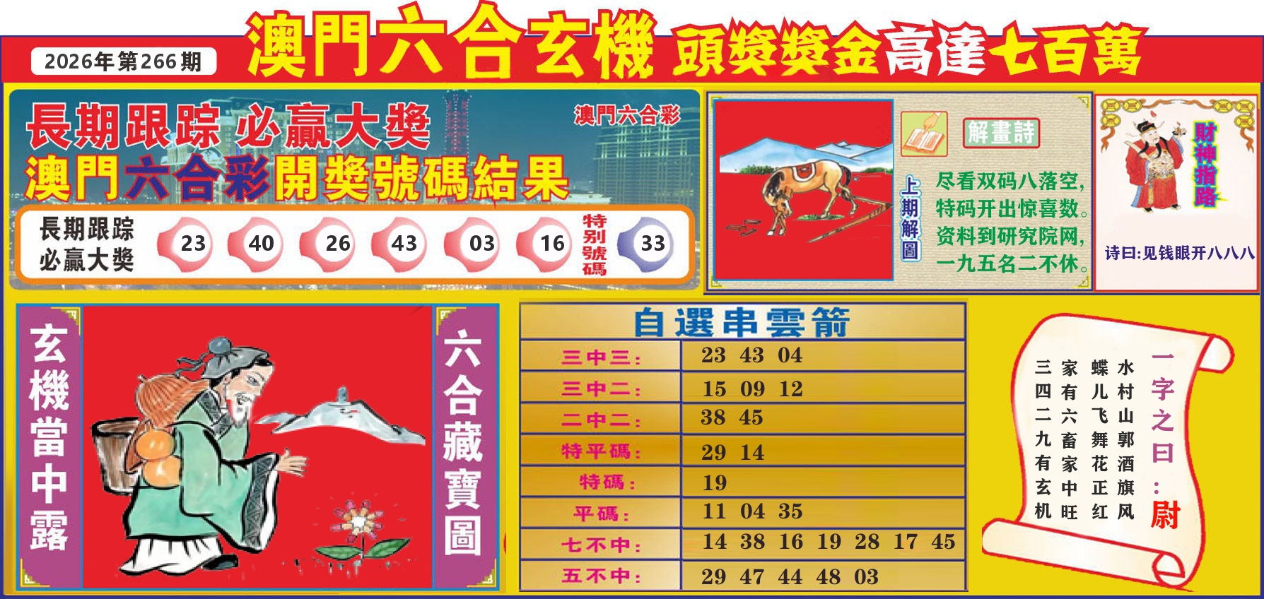 七星彩图C 第266期
