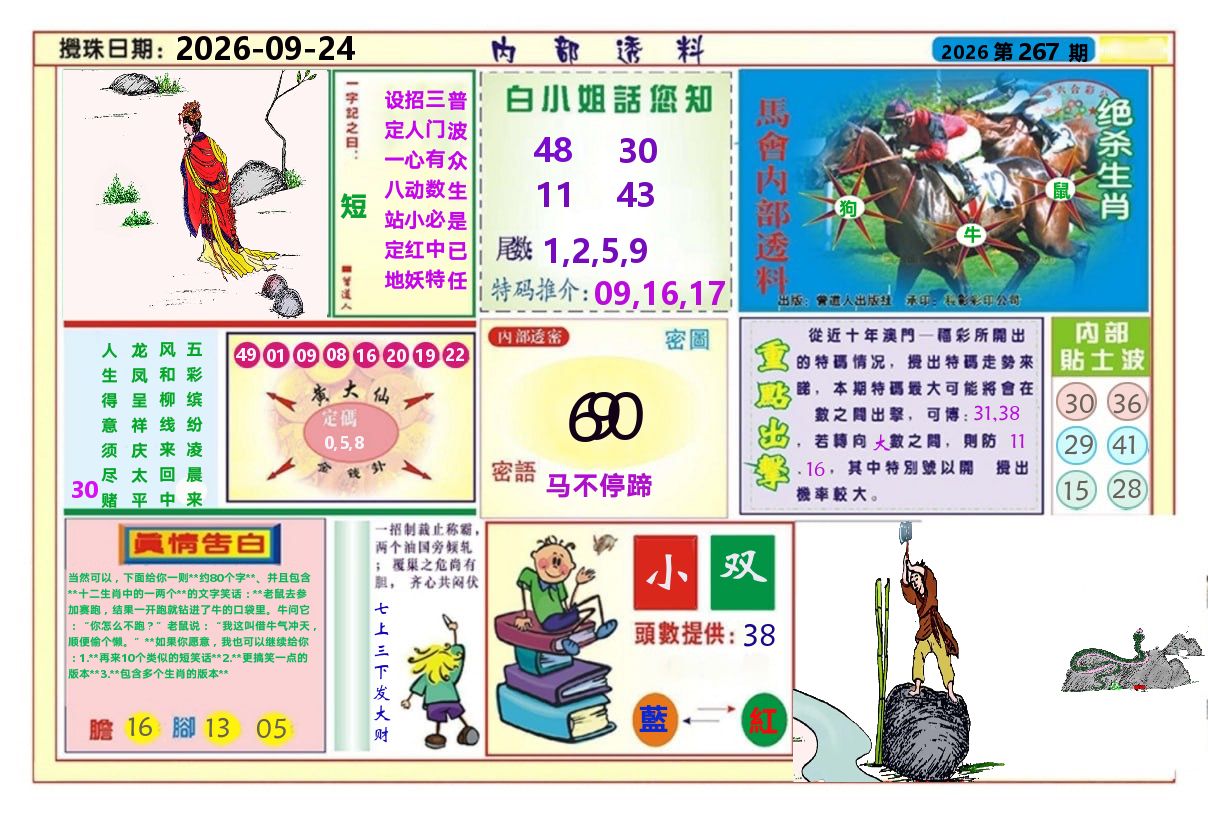 澳门内部透料A 第267期