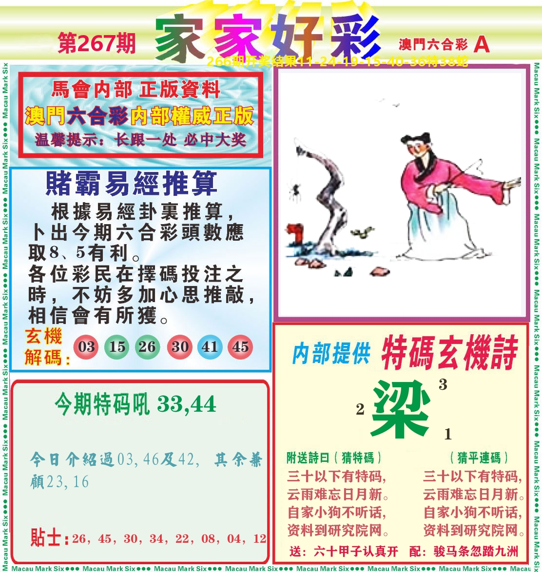家家好彩A 第267期
