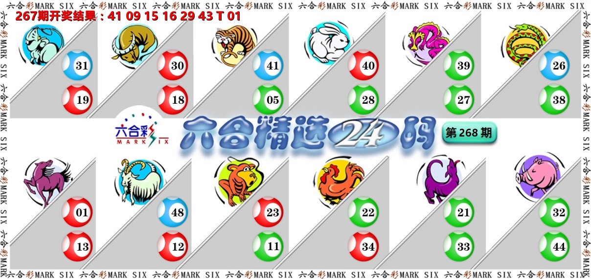 六合精选24码 第268期