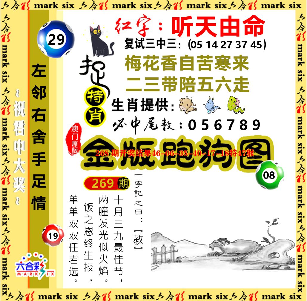 金版跑狗图 第269期