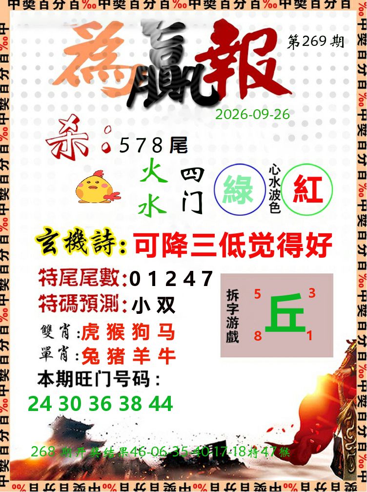 为赢报 第269期