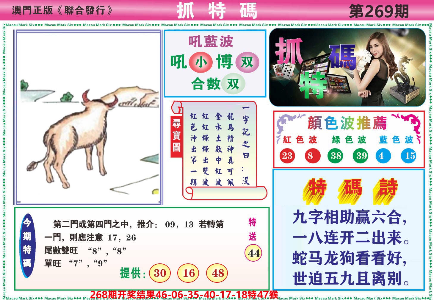 澳门抓特码A 第269期