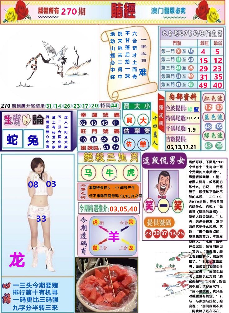 澳门赌经 第270期