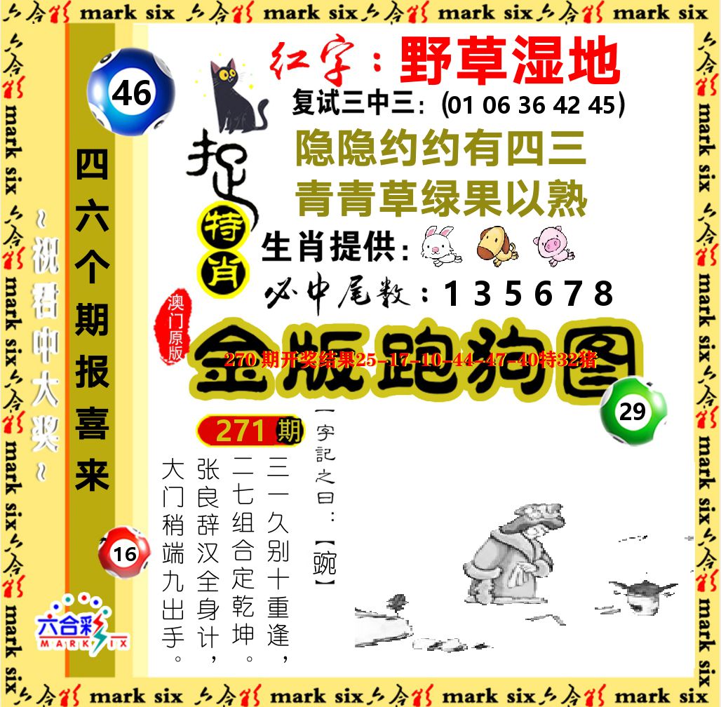 金版跑狗图 第271期