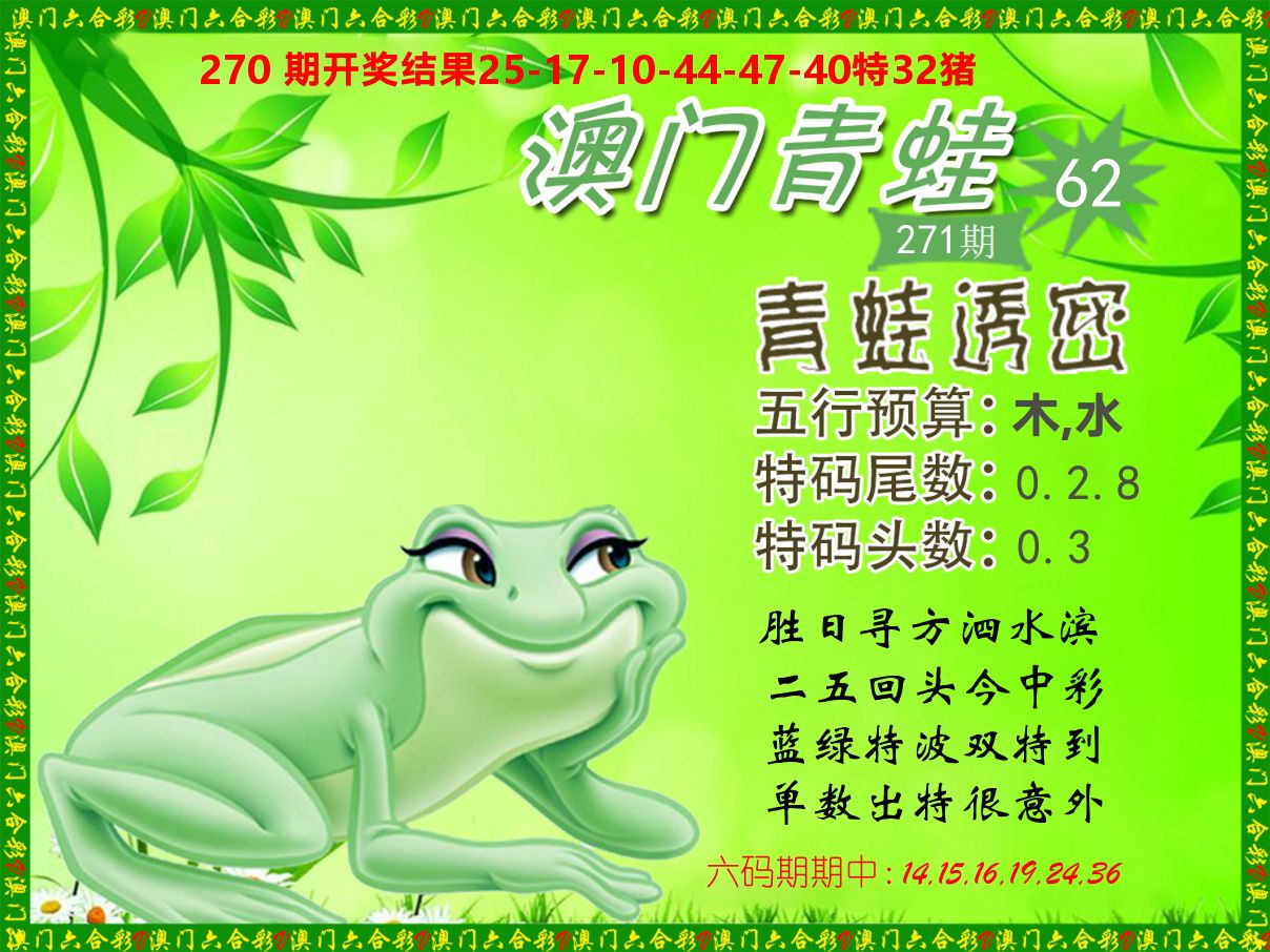 青蛙系列62 第271期