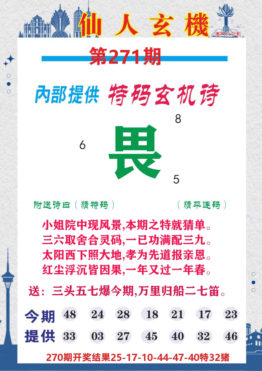 澳门钱多多D 第271期