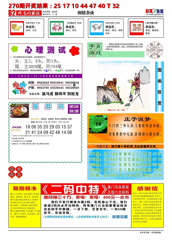 彩票与生活B 第271期