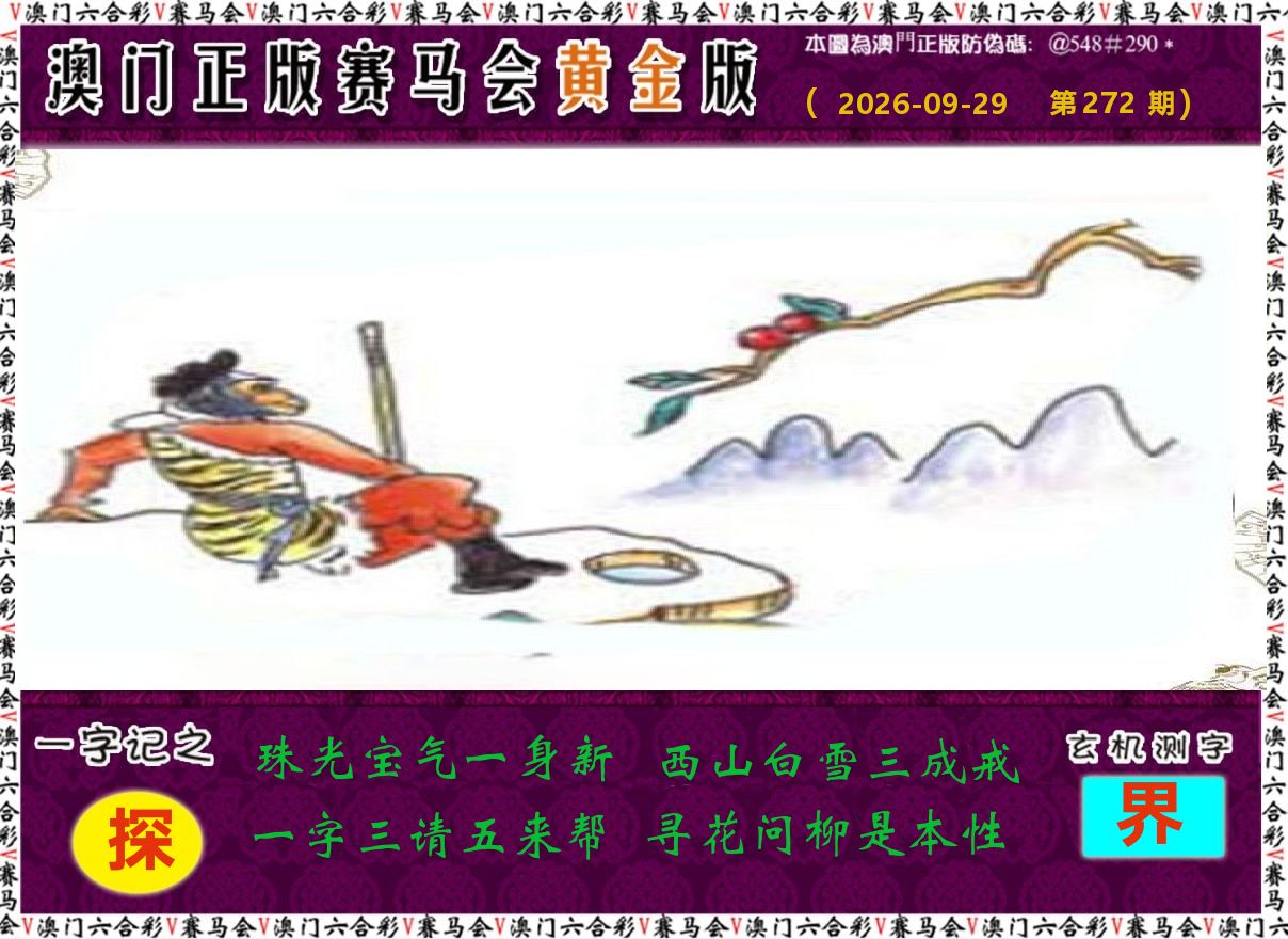 赛马会黄金版 第272期