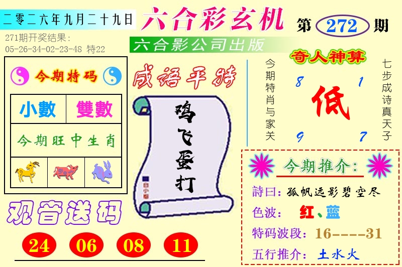 澳门六合玄机 第272期