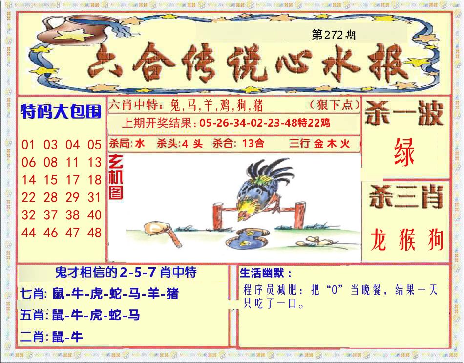 六合传说心水报 第272期