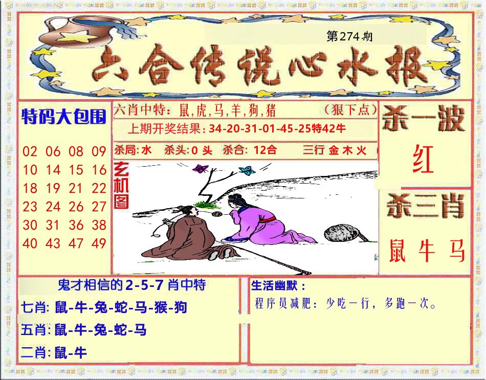 六合传说心水报 第274期