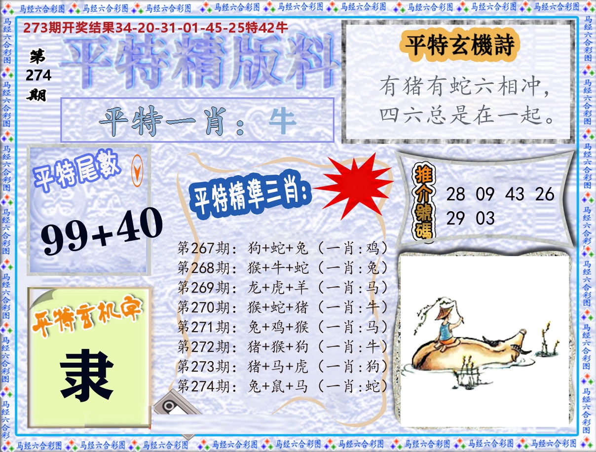 平特精版料 第274期