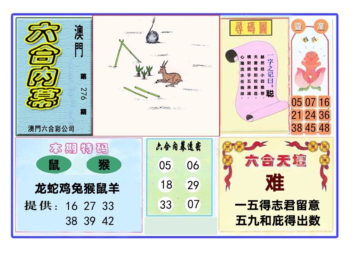 六合内幕 第276期