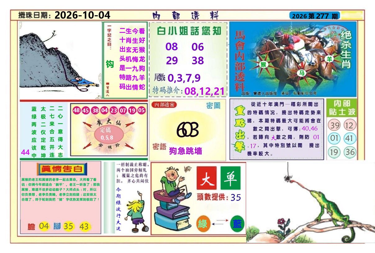 澳门内部透料A 第277期