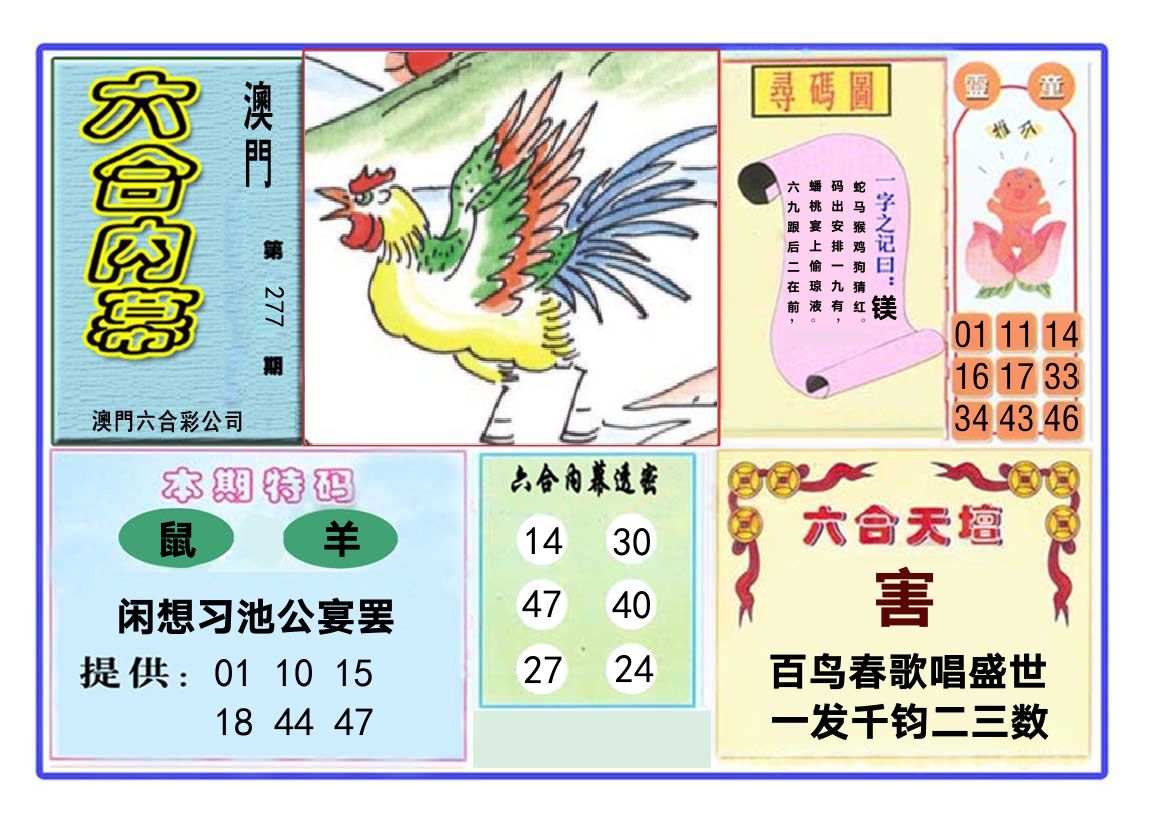 六合内幕 第277期
