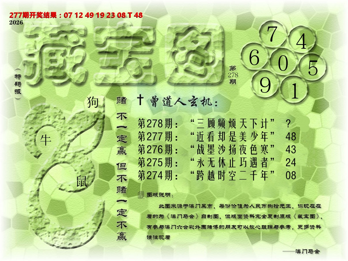 《藏宝图》 第278期