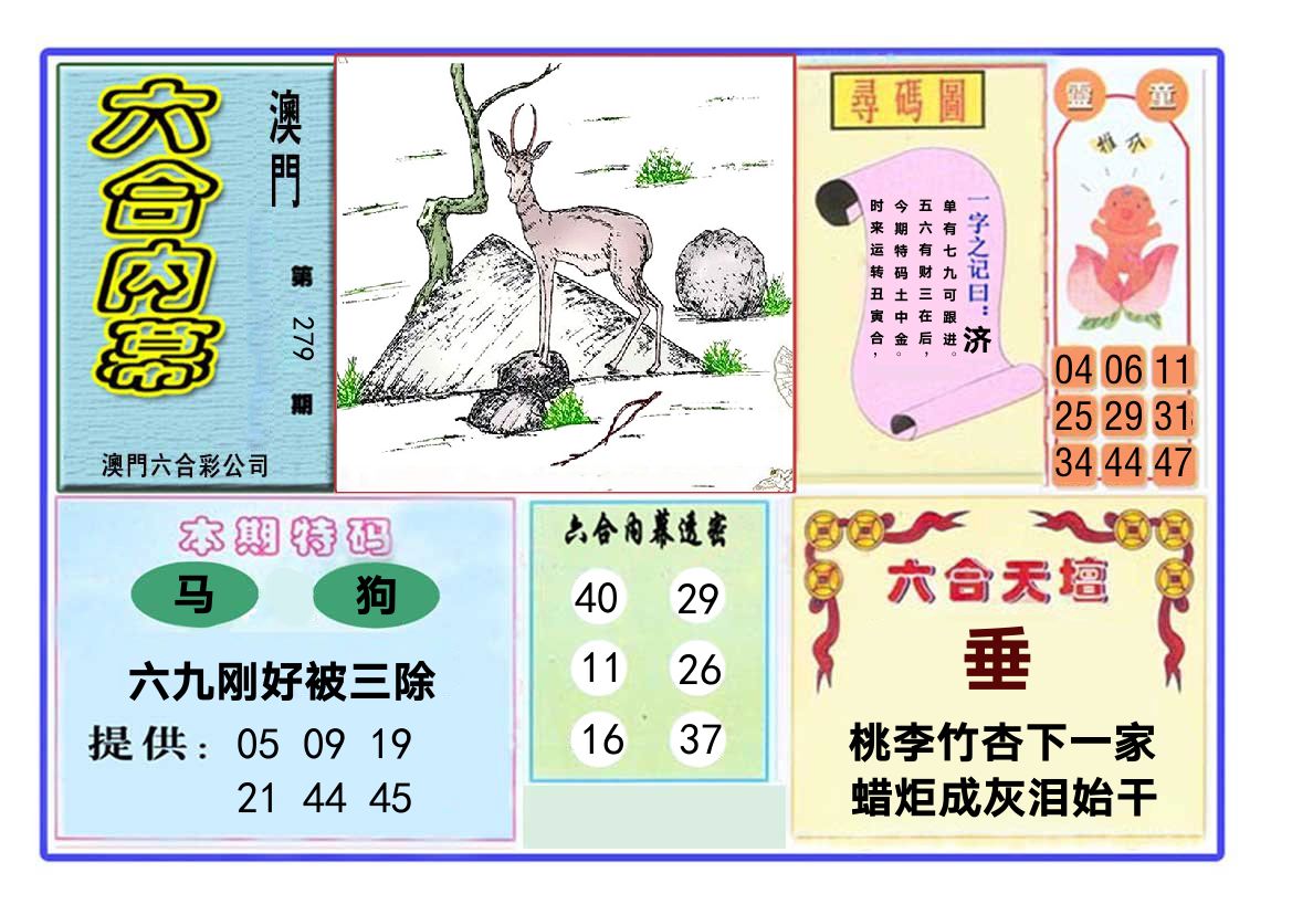 六合内幕 第279期