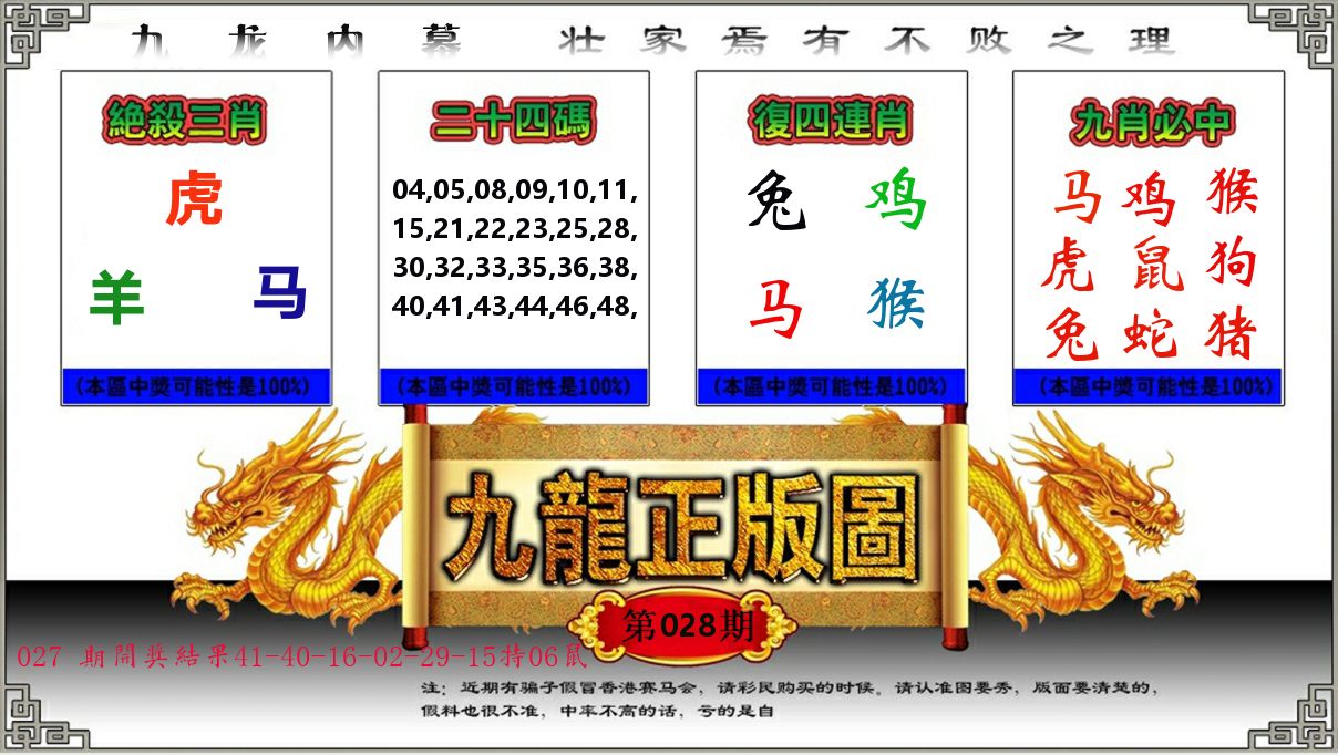 九龙正版图 第28期