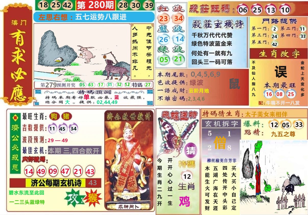 澳门有求必应 第280期