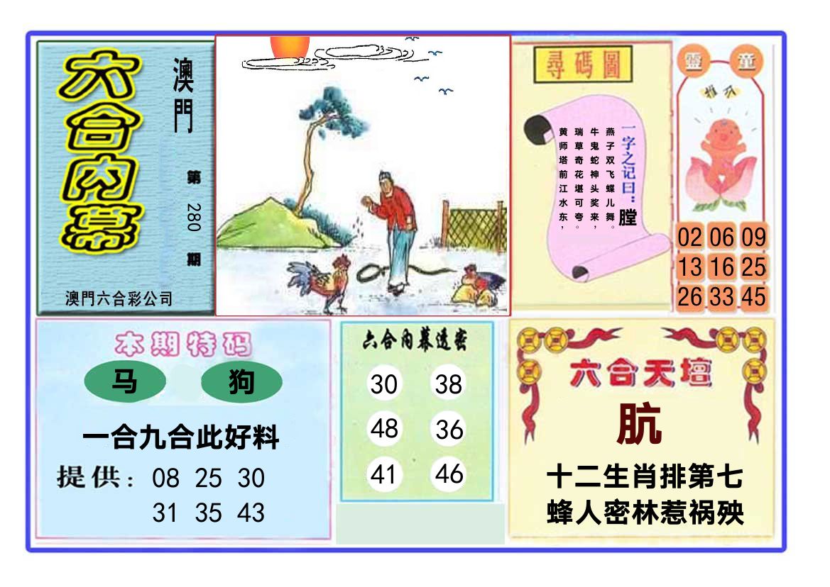 六合内幕 第280期