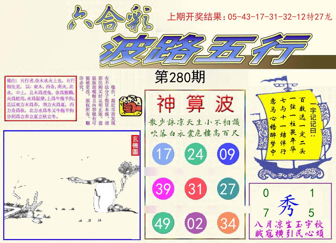 波路五行 第280期